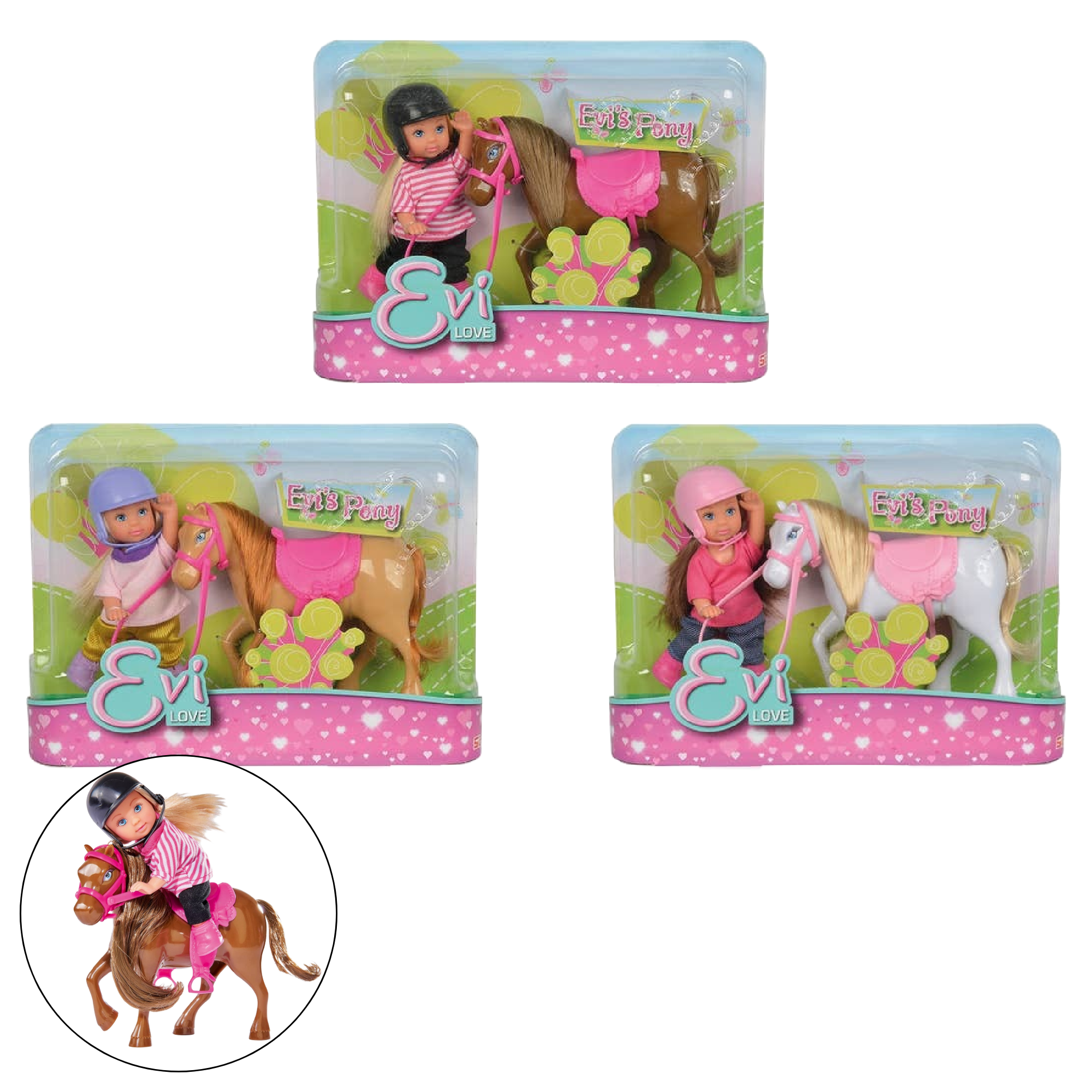 Simba Dickie- Evi Love - Evi's Pony Set Doll Assorted