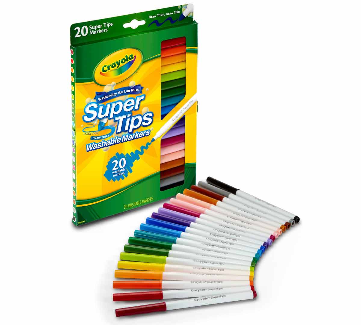 Crayola Super Tips Washable Markers – 20 Count