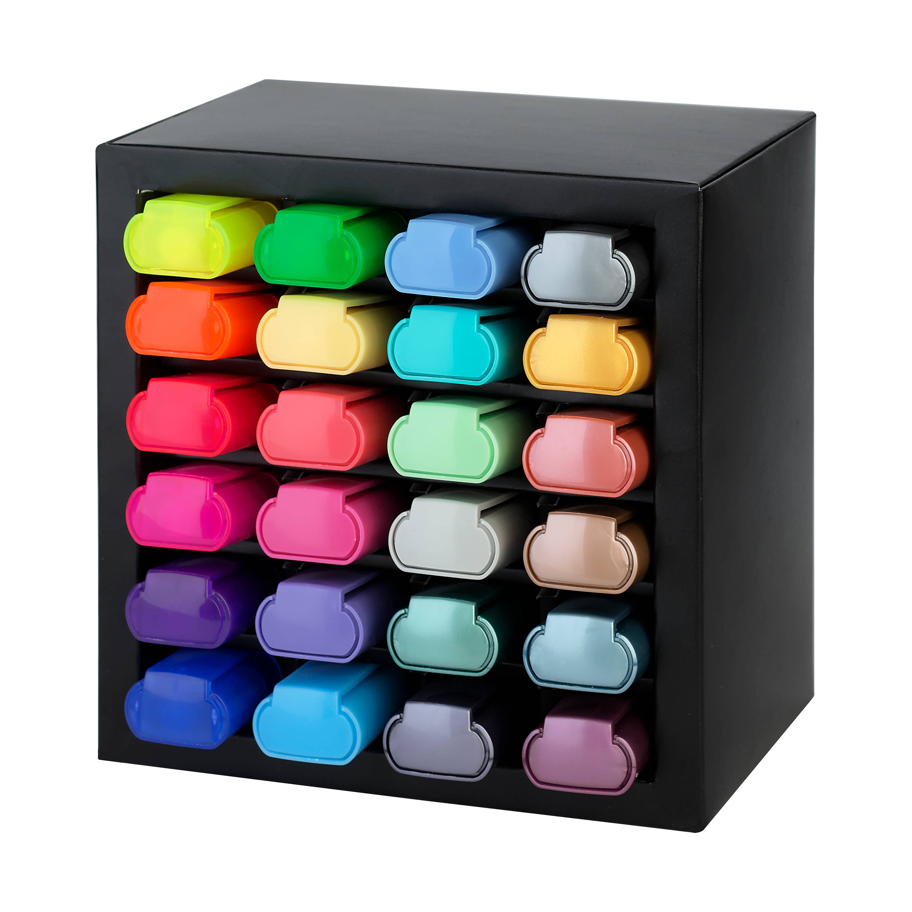 Highlighter Desk Set - 24 Colors: Neon, Metallic, Pastel