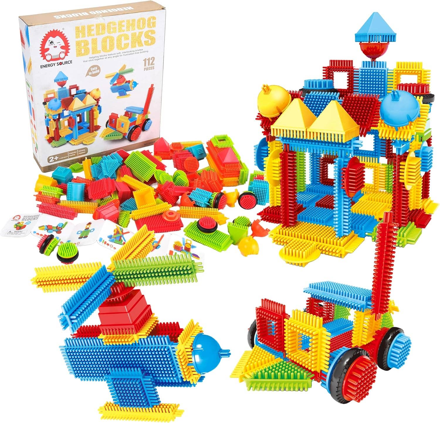 Colorful Bristle Shape Building Blocks \| 112 Pieces