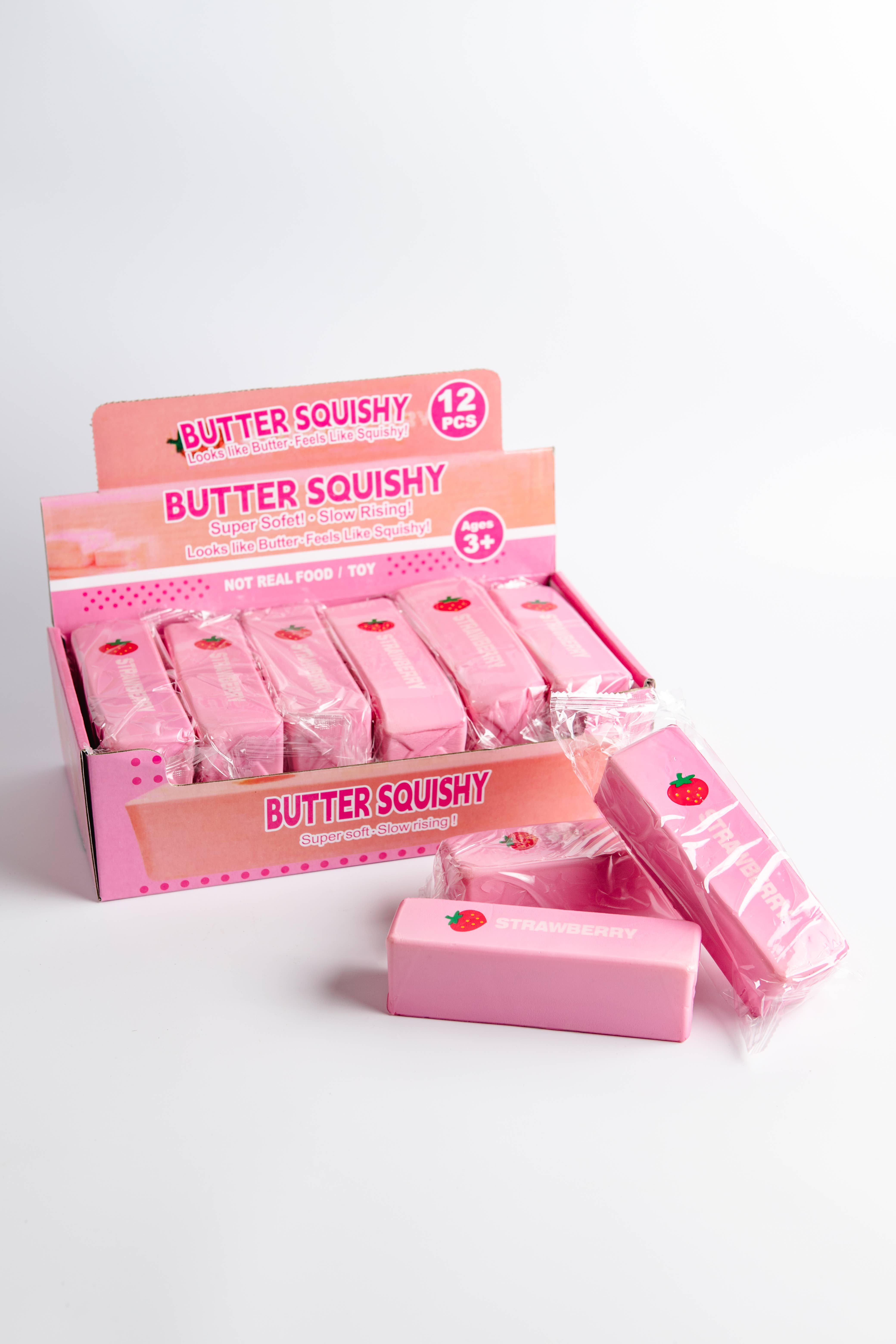 Strawberry Butter Slow-Rise Squishy – 12 Count Display Box