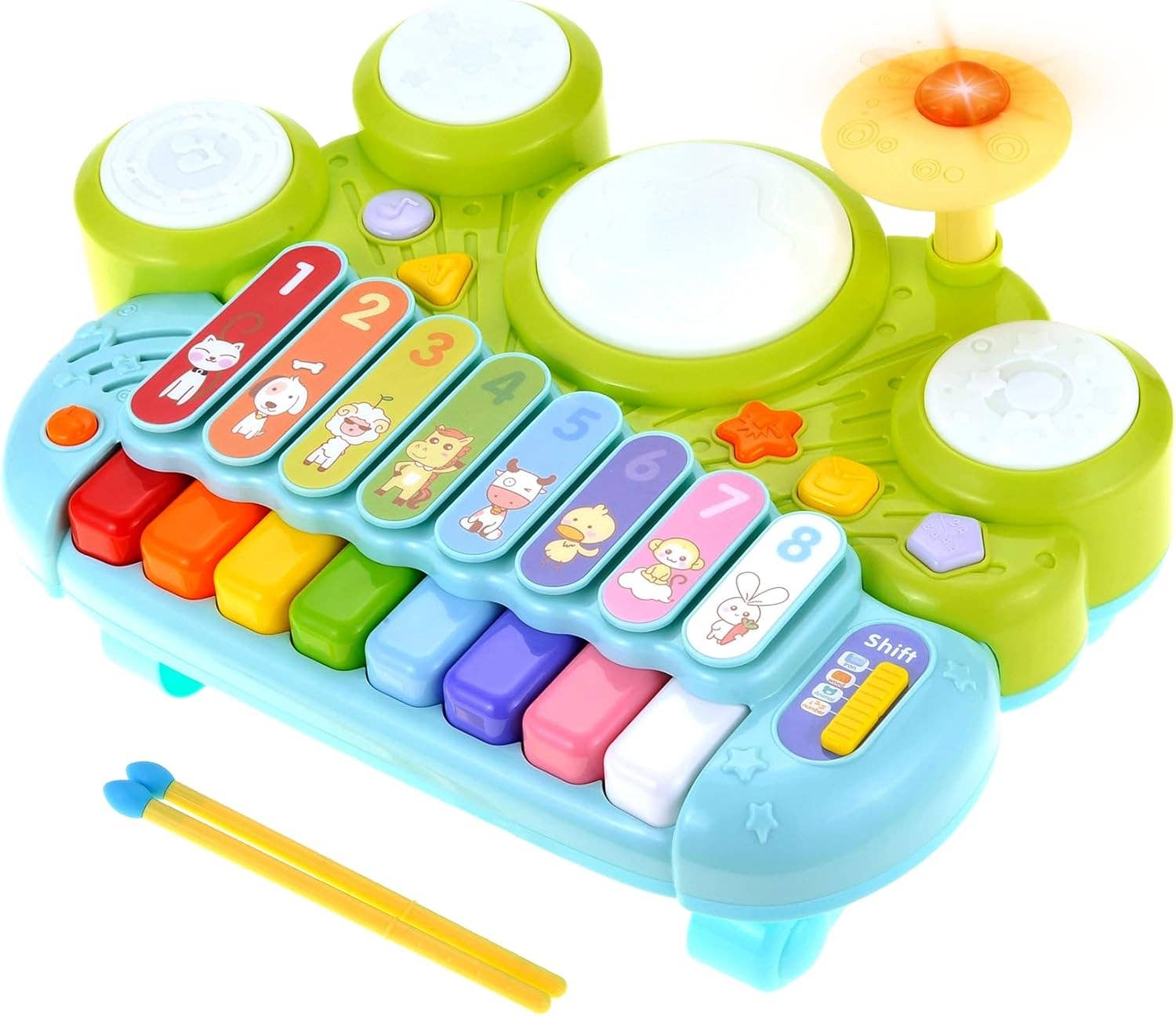 3 in 1 Musical Piano Keyboard Xylophone & Drum Set